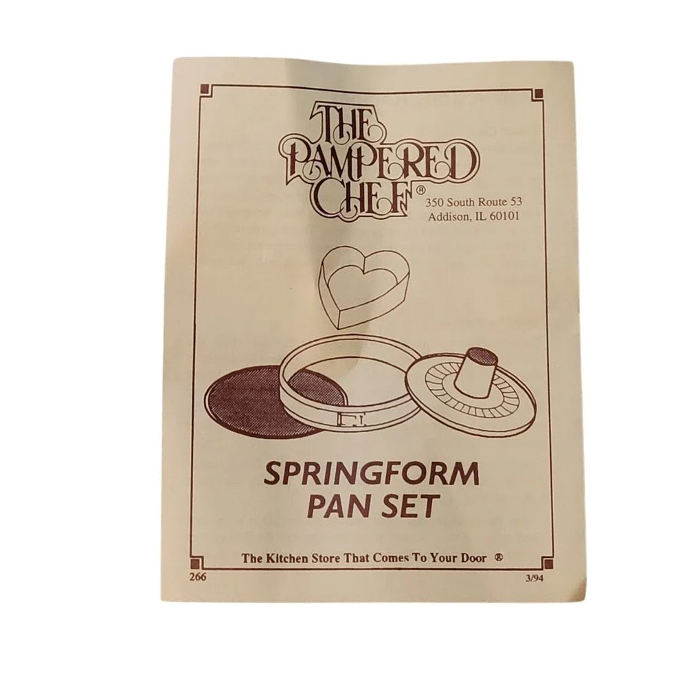 1994 Pampered Chef Springform Pan Box Heart and  Bundt Cake